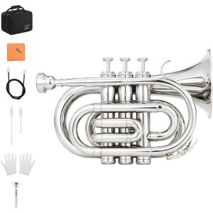 Eastar Pocket Trumpet B Flat for Beginners Students ETR-330N